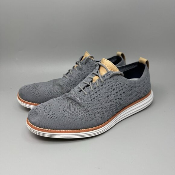 Cole Haan Mens Original Grand Stitchlite Gray Knit Oxford Shoes Size 9M main image 4